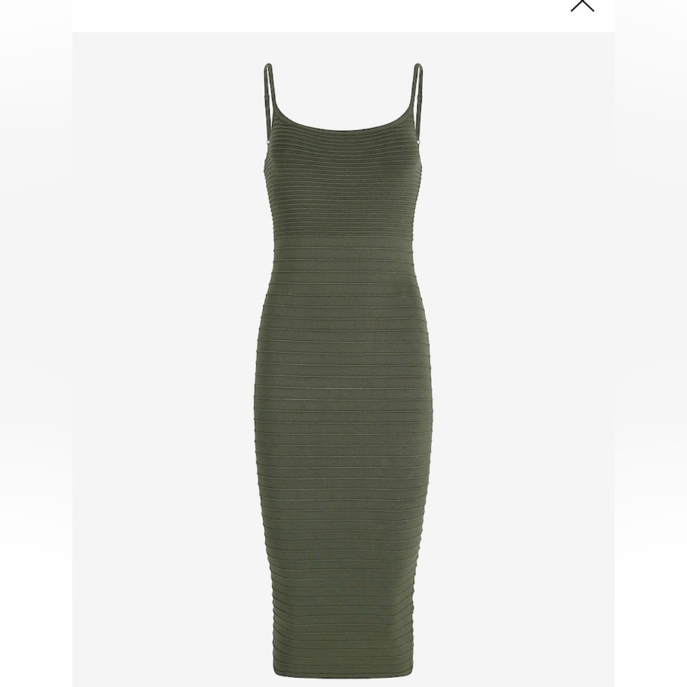 NWT Express Body Contour Ribbed Scoop Neck Midi Sweater Dress